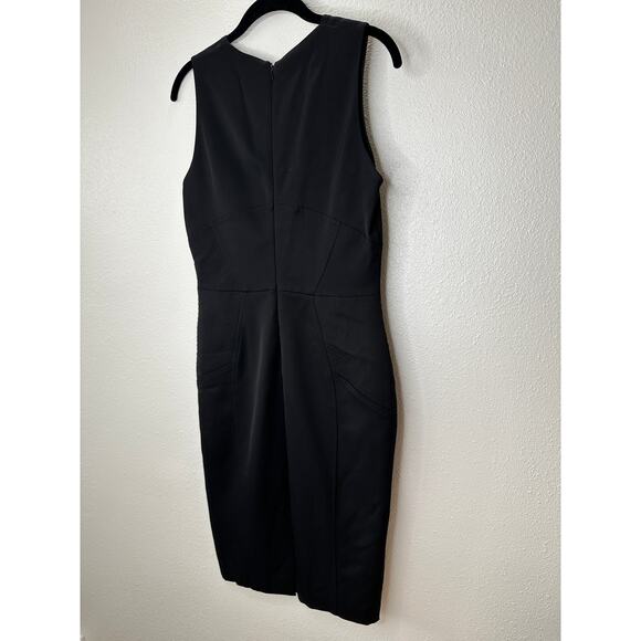 Reiss Black Sheer Mesh Brightwell Pencil Sheath Dress 6 - Picture 7 of 15